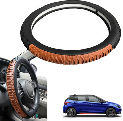 PEEPS STORE Steering Cover For Hyundai i20(Black, Leatherite)