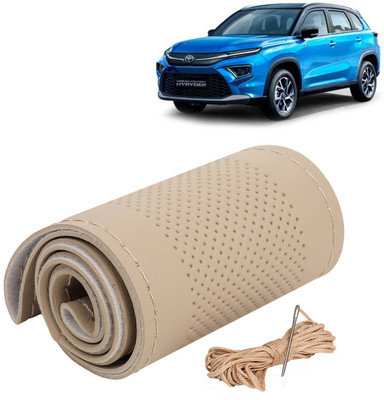 Kingsway Hand Stiched Steering Cover For Toyota Universal For Car(Beige, Leatherite)