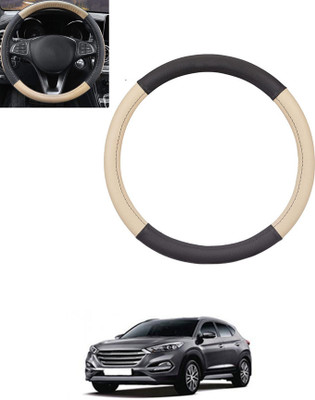 ABJD Steering Cover For Hyundai Tucson(Beige, Black, Leatherite)