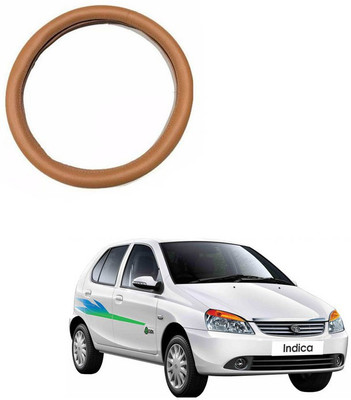 RKPSP Hand Stiched Steering Cover For Universal For Car Indica(Tan, Leatherite)