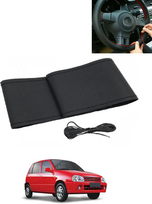 AYW Hand Stiched Steering Cover For Universal For Car Zen(Black, Leatherite)