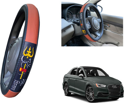 PEEPS STORE Steering Cover For Audi S3(Tan, Black, Leatherite)