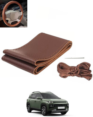 RKPSP Hand Stiched Steering Cover For Nissan Evalia(Brown, Leatherite)