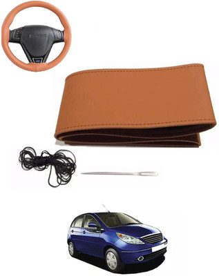 MATIES Hand Stiched Steering Cover For Tata Vista(Tan, Leatherite)