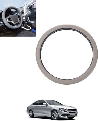 monolive Hand Stiched Steering Cover For Mercedes Benz E220(Silver, Leatherite)