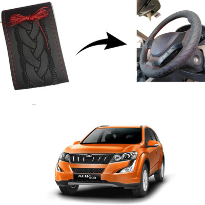 Autoinnovation Hand Stiched Steering Cover For Mahindra XUV 500(Black, Leather)