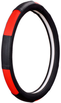 AUTO PEARL Steering Cover For Skoda Superb(Black Red, Leatherite)