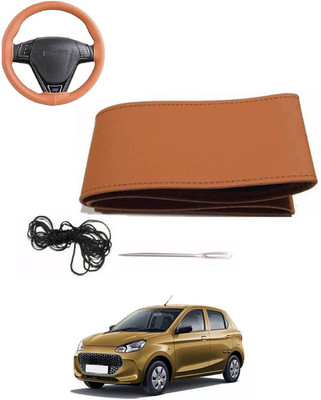 MATIES Hand Stiched Steering Cover For Maruti Alto K10(Tan, Leatherite)