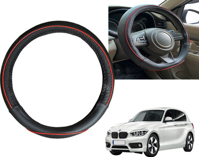 PEEPS STORE Steering Cover For BMW 1 Series(Black, Red, Leatherite)
