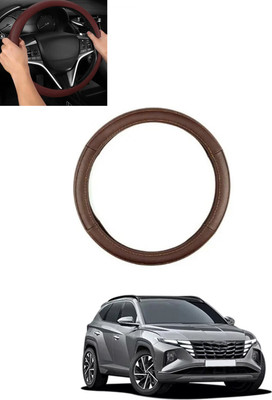 ABJD Steering Cover For Hyundai Tucson(Brown, Leatherite)