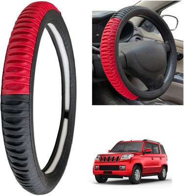 PEEPS STORE Steering Cover For Mahindra TUV-300(Black, Leatherite)