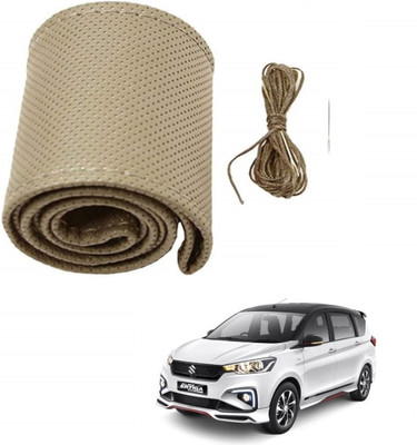 ARNEJA Hand Stiched Steering Cover For Maruti Ertiga(Beige, Leather)