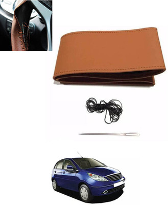 MATIES Hand Stiched Steering Cover For Tata Vista(Tan, Leatherite)