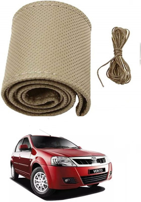 ARNEJA Hand Stiched Steering Cover For Mahindra Verito(Beige, Leather)