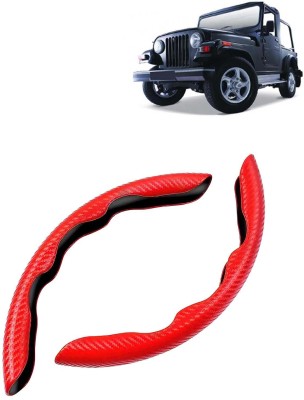 Kingsway Steering Cover For Mahindra Thar(Carbon Red, Leatherite)