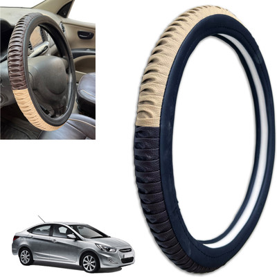 PEEPS STORE Steering Cover For Hyundai Verna Fluidic(Multicolor, Leatherite)