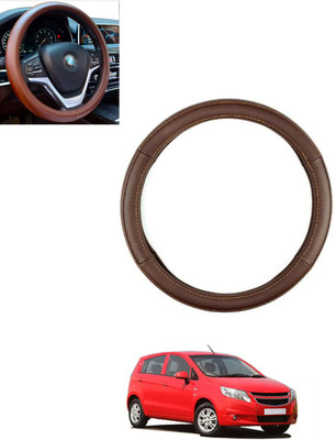 MSNP Steering Cover For Chevrolet Sail UVA(Brown, Leatherite)