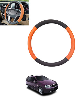 monolive Steering Cover For Tata Indigo Marina(Tan, Black, Leatherite)