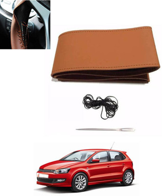 monolive Hand Stiched Steering Cover For Volkswagen Polo GT(Tan, Leatherite)