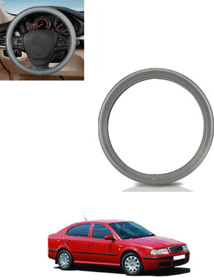AYW Steering Cover For Skoda Octavia(Grey, Leatherite)