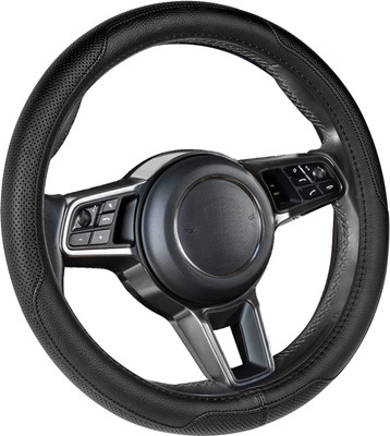 Auto Oprema Hand Stiched Steering Cover For Universal For Car Universal For Car(Black, Leather)