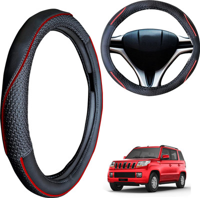 PEEPS STORE Steering Cover For Mahindra TUV 300(Black, Leatherite)