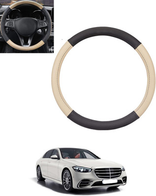 ABJD Steering Cover For Mercedes Benz Universal For Car(Beige, Black, Leatherite)