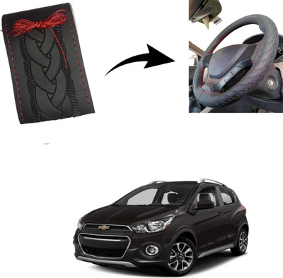Autoinnovation Hand Stiched Steering Cover For Chevrolet Spark(Black, Leather)