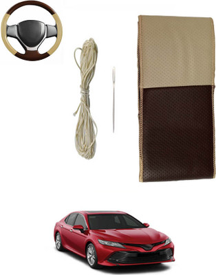 MSNP Hand Stiched Steering Cover For Chevrolet Captiva(Beige, Brown, Leatherite)