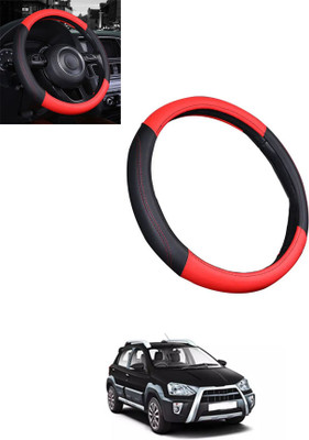 MSNP Steering Cover For Toyota Etios Cross(Red & Black, Leatherite)