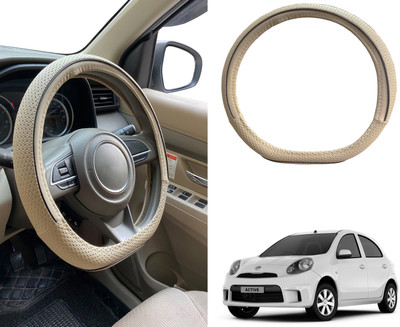 PEEPS STORE Steering Cover For Nissan Micra Active(Black, Leatherite)