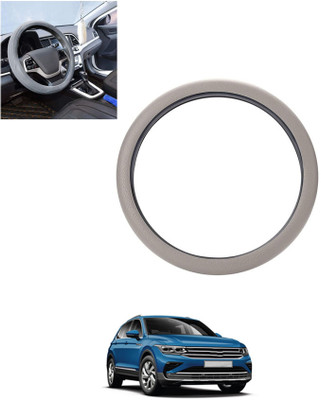 monolive Hand Stiched Steering Cover For Volkswagen Universal For Car(Silver, Leatherite)
