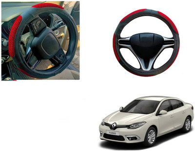 Automotive Prist Steering Cover For Renault Fluence(Black & Red, Leatherite)