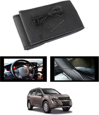 monolive Hand Stiched Steering Cover For Mahindra XUV 500(Black, Leatherite)