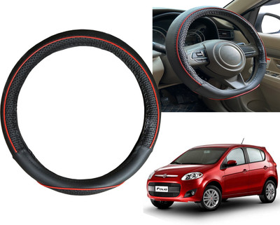 PEEPS STORE Steering Cover For Fiat Palio(Black, Red, Leatherite)