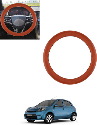 AYW Steering Cover For Nissan Micra Active(Tan, Leatherite)