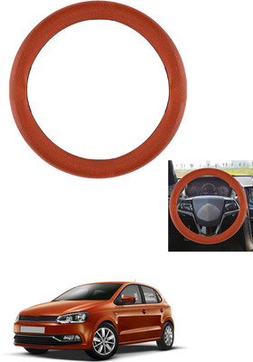 MATIES Steering Cover For Volkswagen Polo(Tan, Leather)