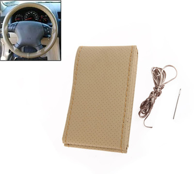 MATIES Hand Stiched Steering Cover For Mahindra TUV 300(Beige, Leatherite)