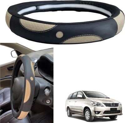 PEEPS STORE Steering Cover For Toyota Innova(Black, Leather)