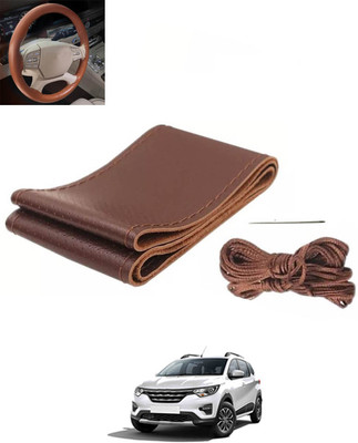 RKPSP Hand Stiched Steering Cover For Renault Universal For Car(Brown, Leatherite)