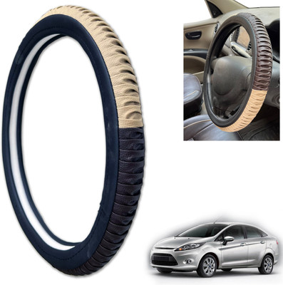 PEEPS STORE Steering Cover For Ford Fiesta(Black, Leatherite)