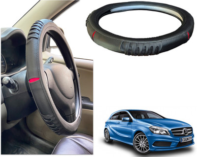 PEEPS STORE Steering Cover For Mercedes Benz A-Class(Black, Red, Leatherite)
