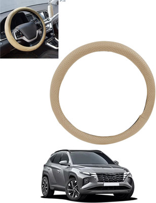 monolive Hand Stiched Steering Cover For Hyundai Tucson(Beige, Leatherite)