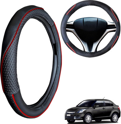 PEEPS STORE Steering Cover For Maruti Swift Dzire(Black, Leatherite)