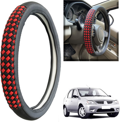 PEEPS STORE Steering Cover For Mahindra Logan(Black, Leatherite)