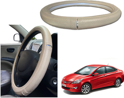 PEEPS STORE Steering Cover For Hyundai Verna Fluidic(Black, Red, Leatherite)