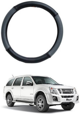 RKPSP Hand Stiched Steering Cover For Universal For Car Universal For Car(Grey/Black, Leatherite)
