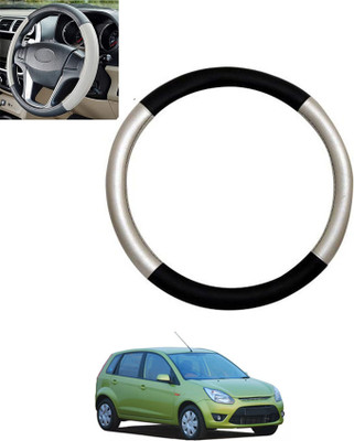 ABJD Steering Cover For Ford Figo(Silver, Black, Leatherite)