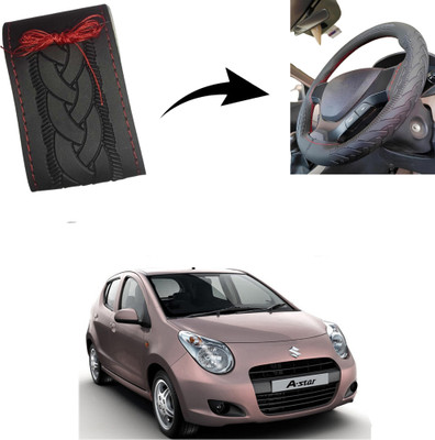 Autoinnovation Hand Stiched Steering Cover For Maruti A-Star(Black, Leather)