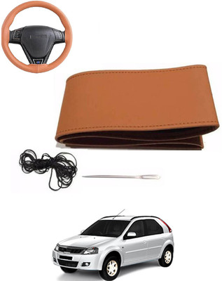 MATIES Hand Stiched Steering Cover For Mahindra Verito Vibe(Tan, Leatherite)